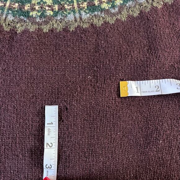 Vintage Polo Hand Knit Cashmere Wool Blend Maroon Fair Isle Sweater Men's XL - Picture 7 of 9